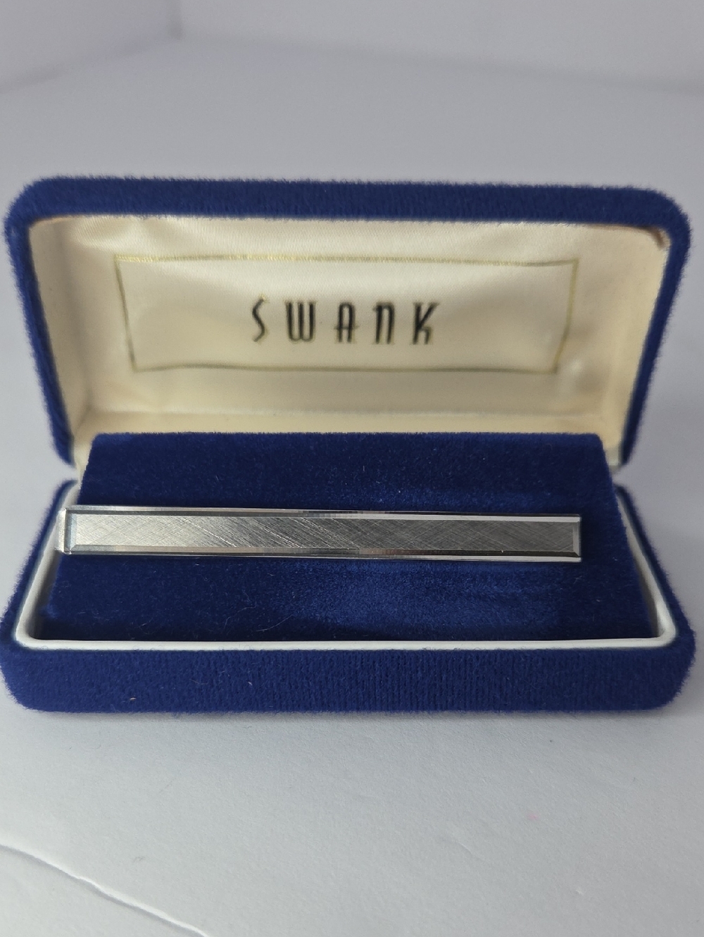 Swank Silvertone Tie Clip And Box - Picture 5 of 5